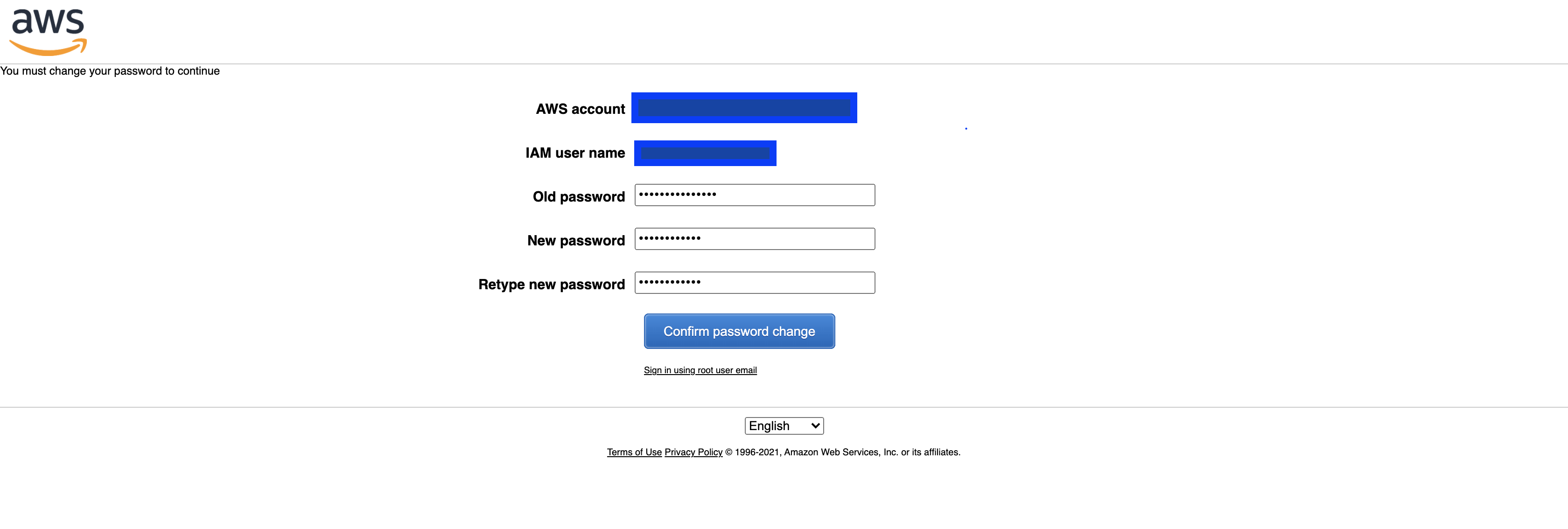 Data gateway Change Password